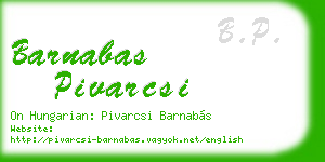 barnabas pivarcsi business card